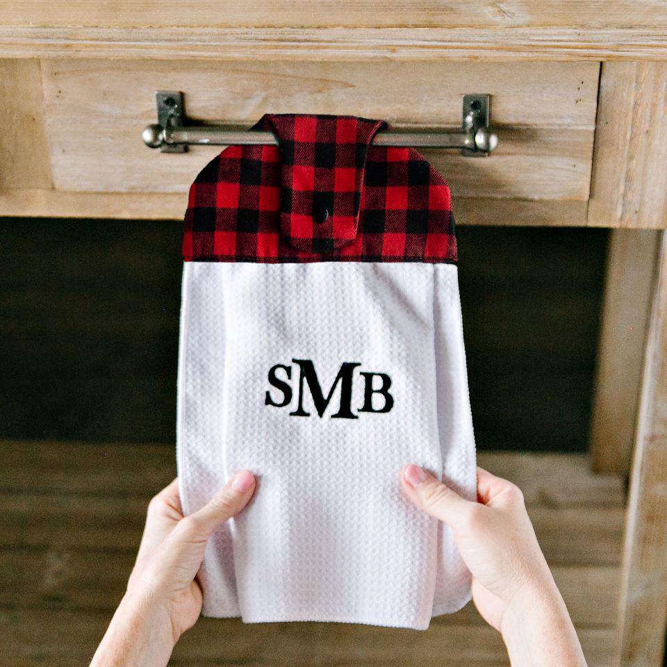 Personalized Button Hook Tea Towels