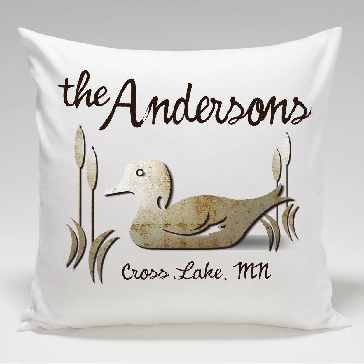 Personalized Cabin Throw Pillow