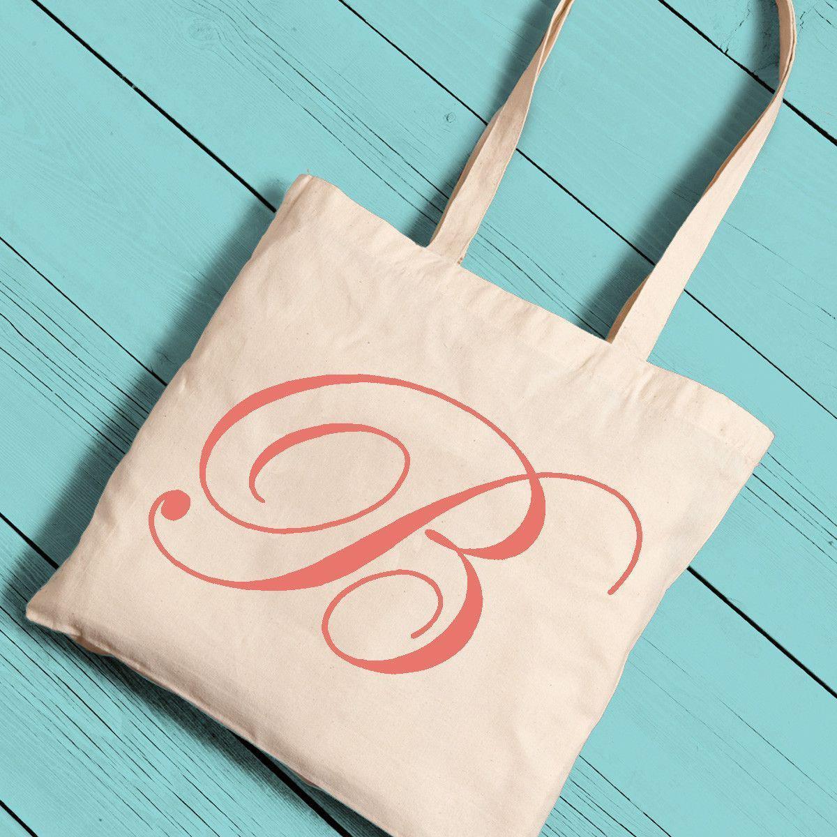 Personalized Canvas Initial Tote