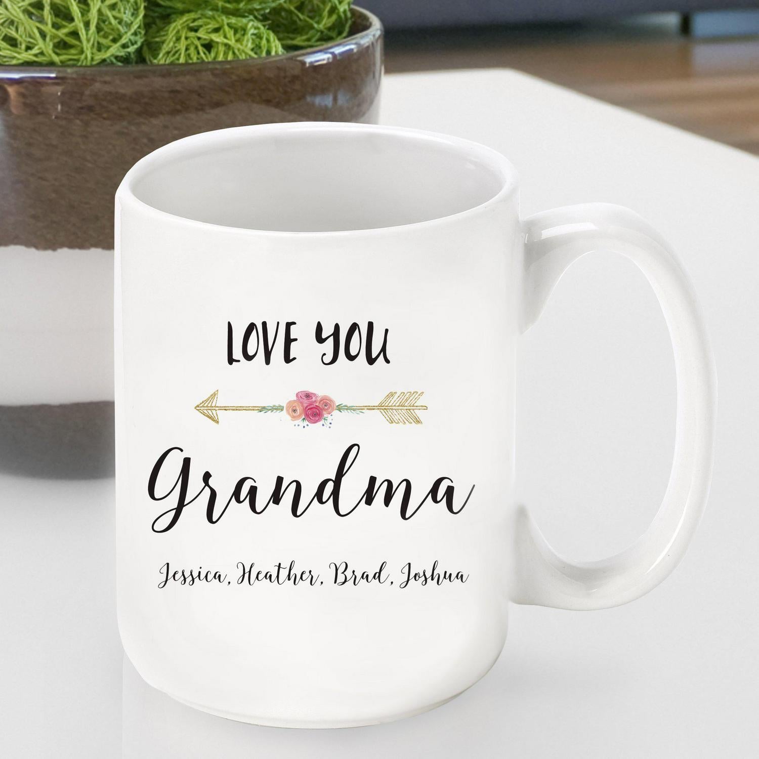 Personalized Ceramic Love You Coffee Mug - Mom - Grandma