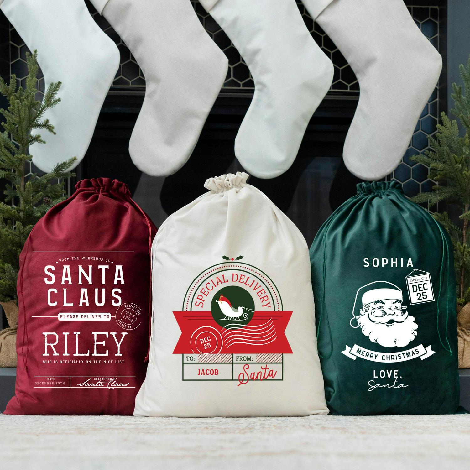 Personalized Christmas Santa Bags