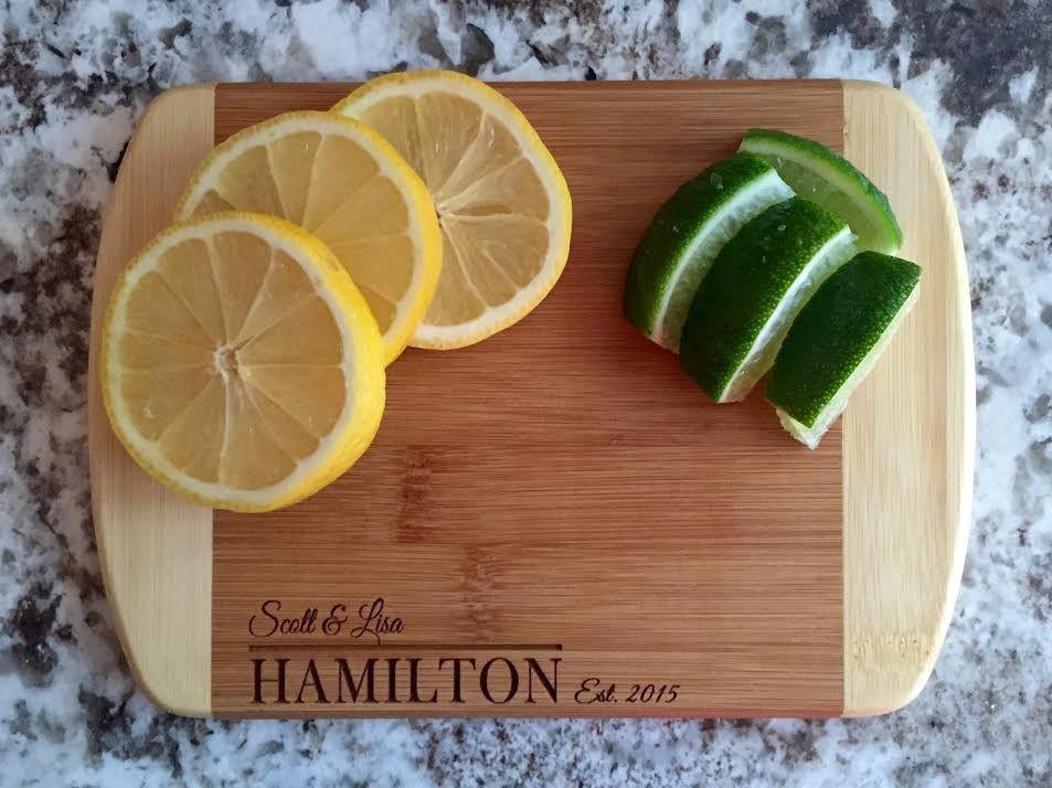 Personalized Cutting Bar Board 6x8 (Rounded Edge) Bamboo - 11 Different Designs!