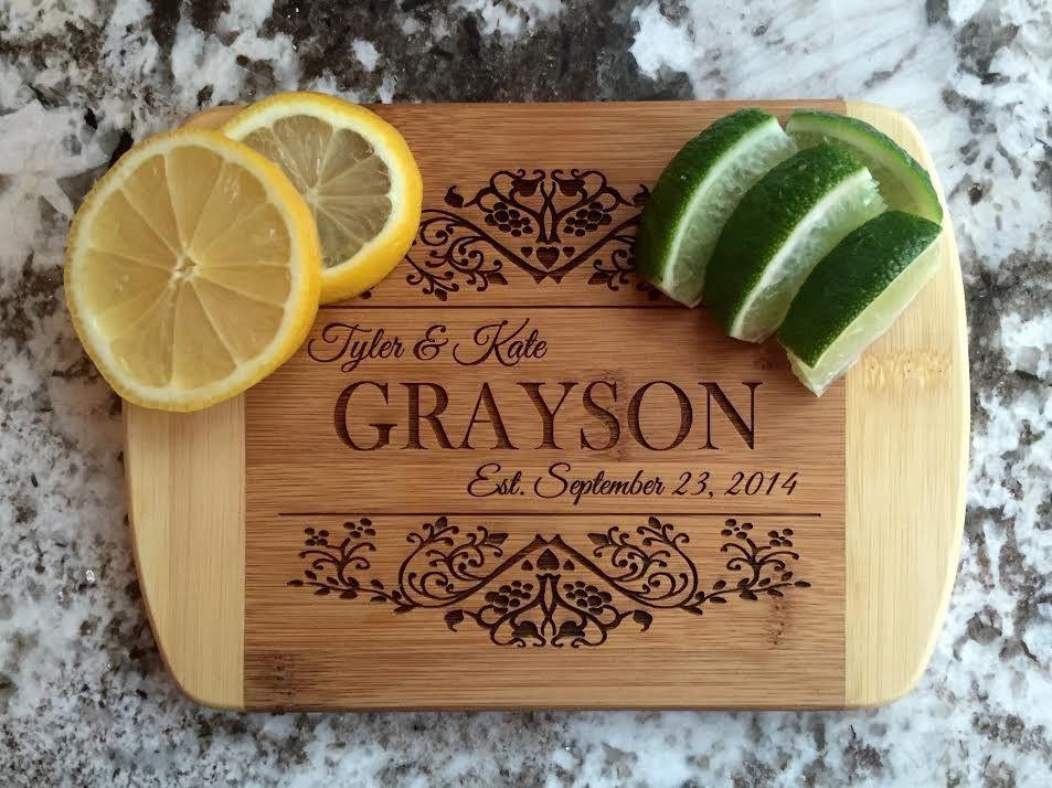 Personalized Cutting Bar Board 6x8 (Rounded Edge) Bamboo - 11 Different Designs!