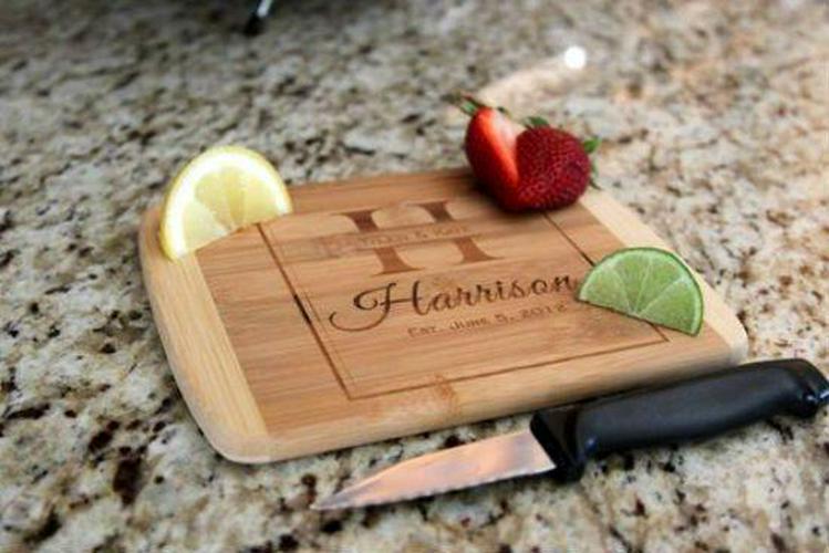 Personalized Cutting Bar Board 6x8 (Rounded Edge) Bamboo - 11 Different Designs!