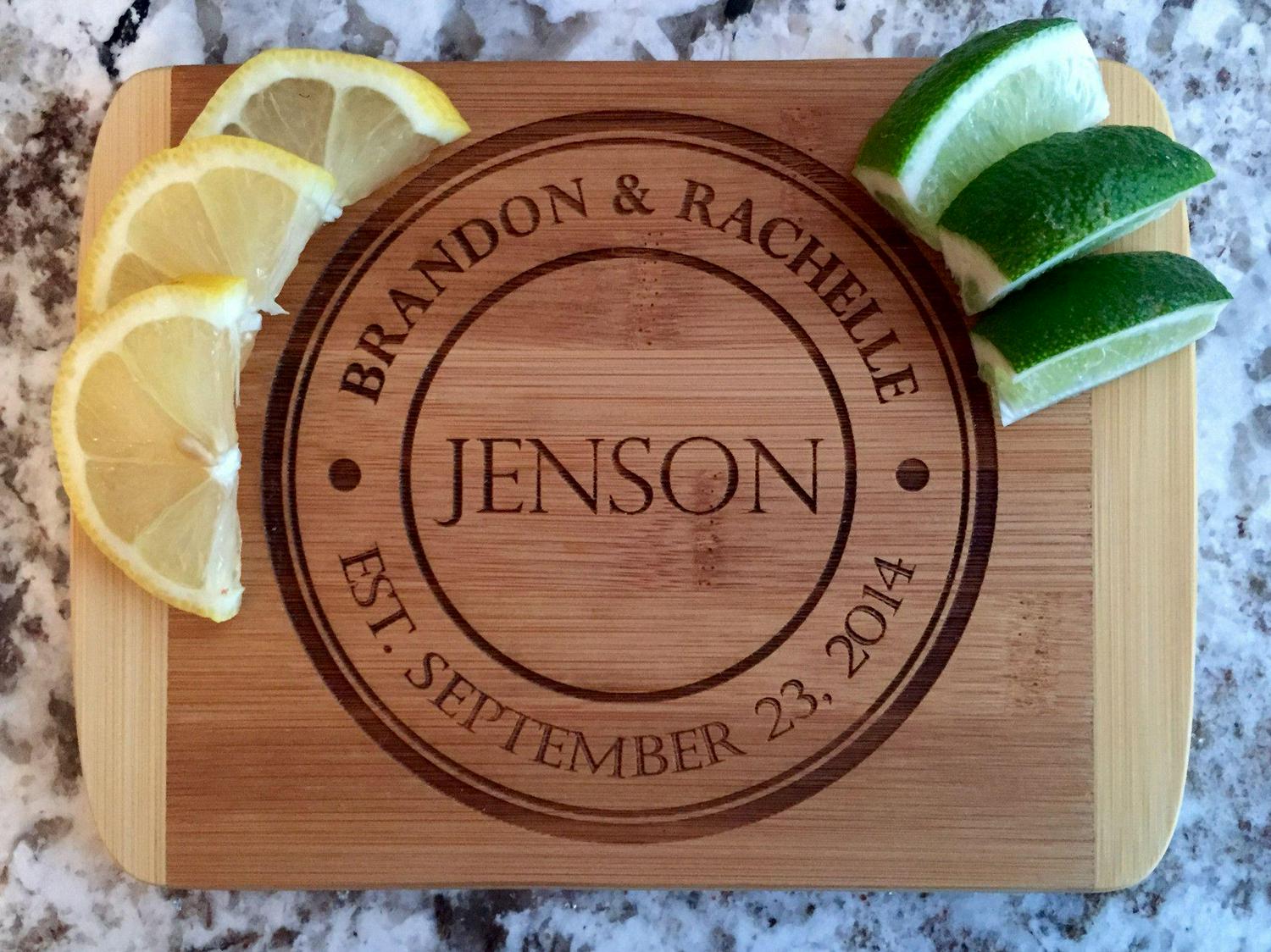 Personalized Cutting Bar Board 6x8 (Rounded Edge) Bamboo - 11 Different Designs!