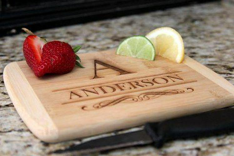 Personalized Cutting Bar Board 6x8 (Rounded Edge) Bamboo - 11 Different Designs!