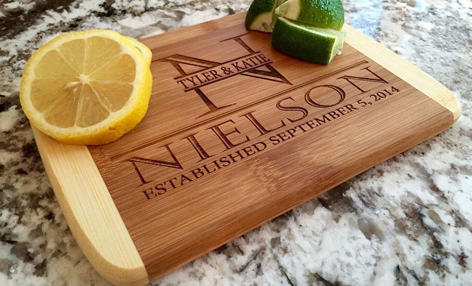 Personalized Cutting Bar Board 6x8 (Rounded Edge) Bamboo - 11 Different Designs!