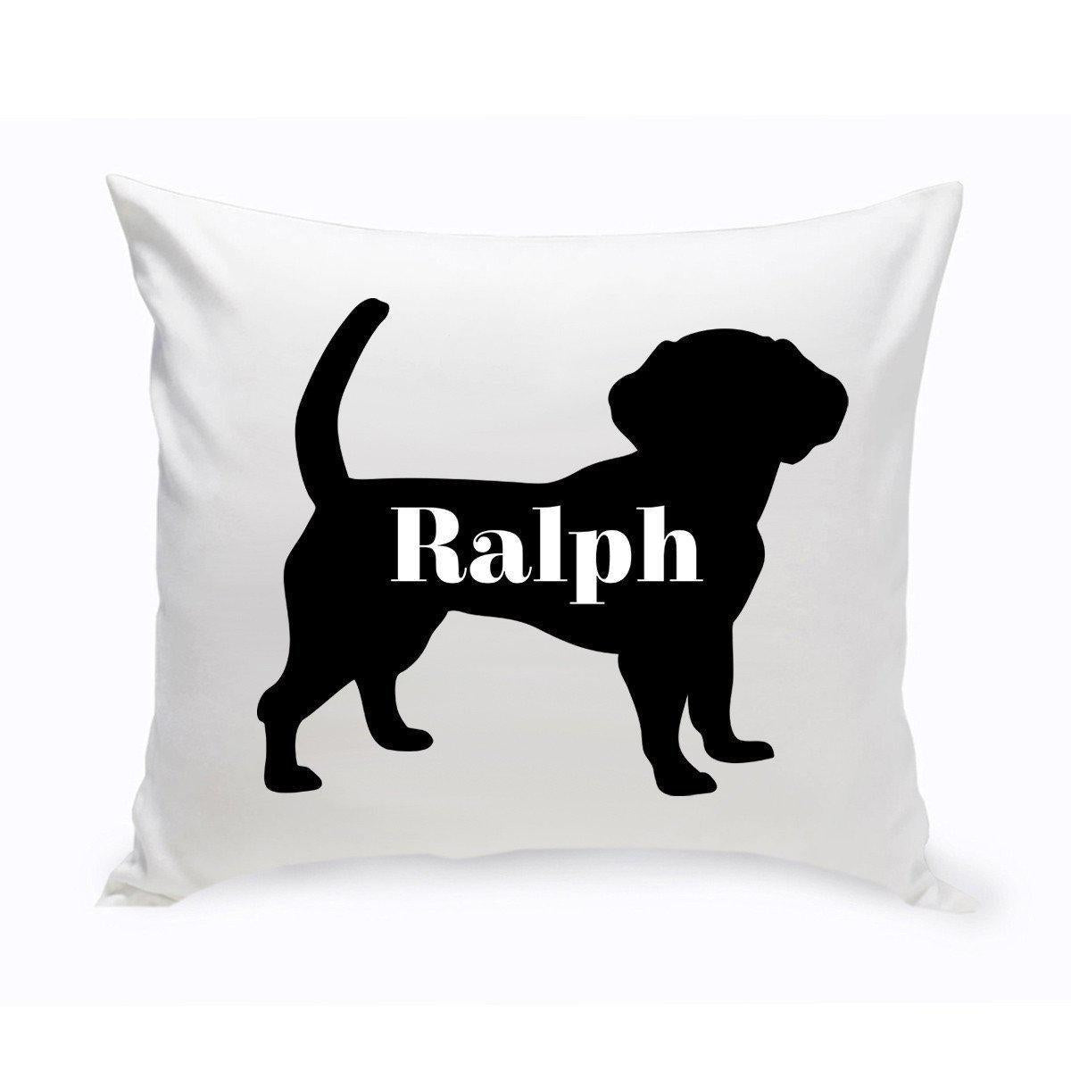 Personalized Dog Silhouette Throw Pillow