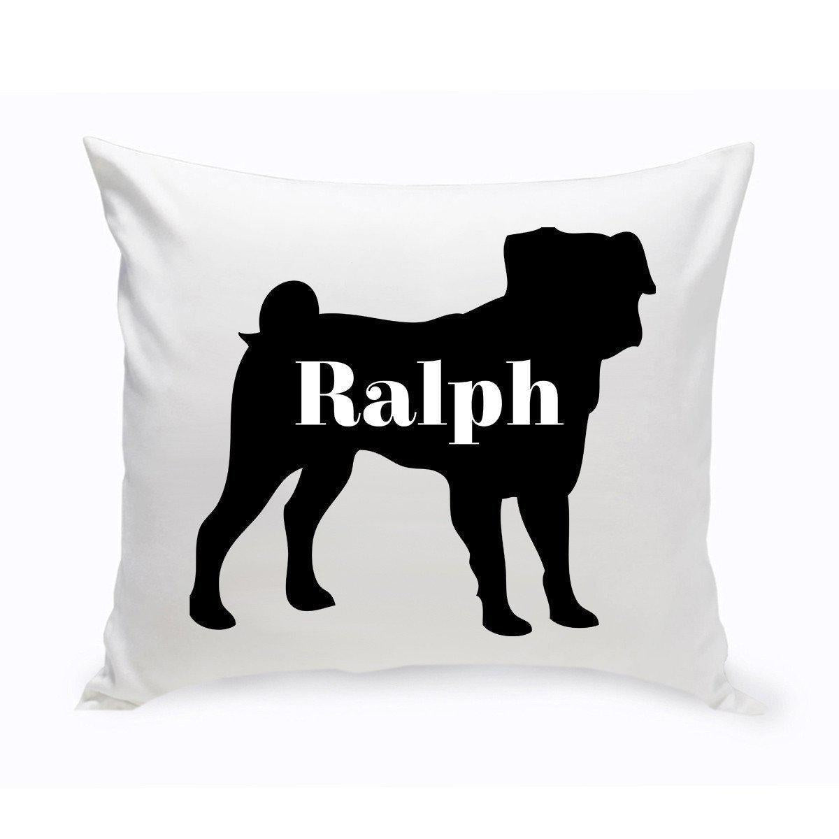 Personalized Dog Silhouette Throw Pillow