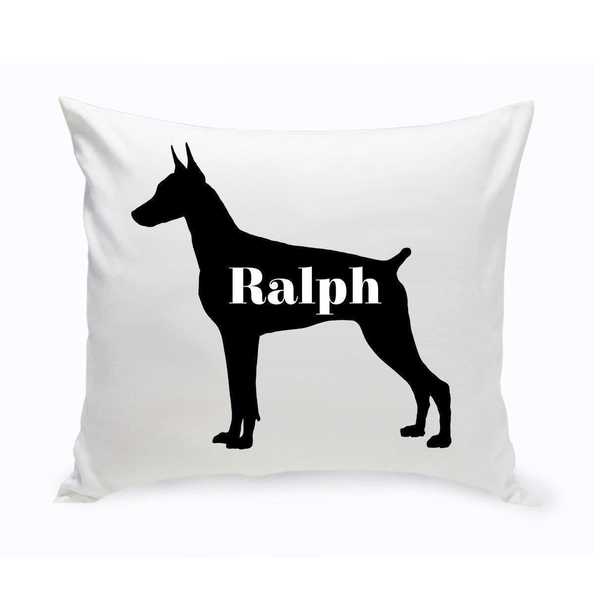 Personalized Dog Silhouette Throw Pillow