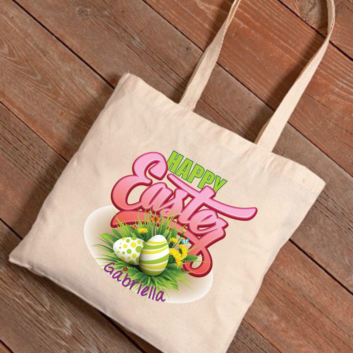 Personalized Easter Canvas Bag