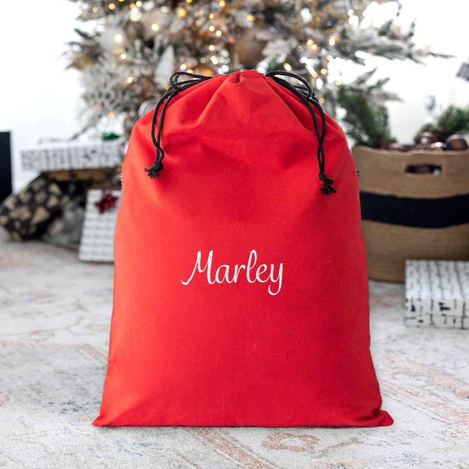 Personalized Embroidered Santa Bags