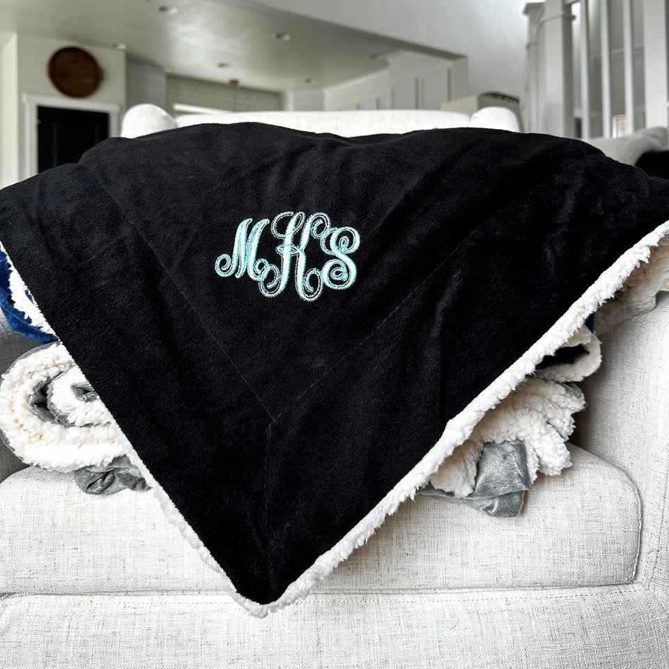 Personalized Embroidered Sherpa Blankets