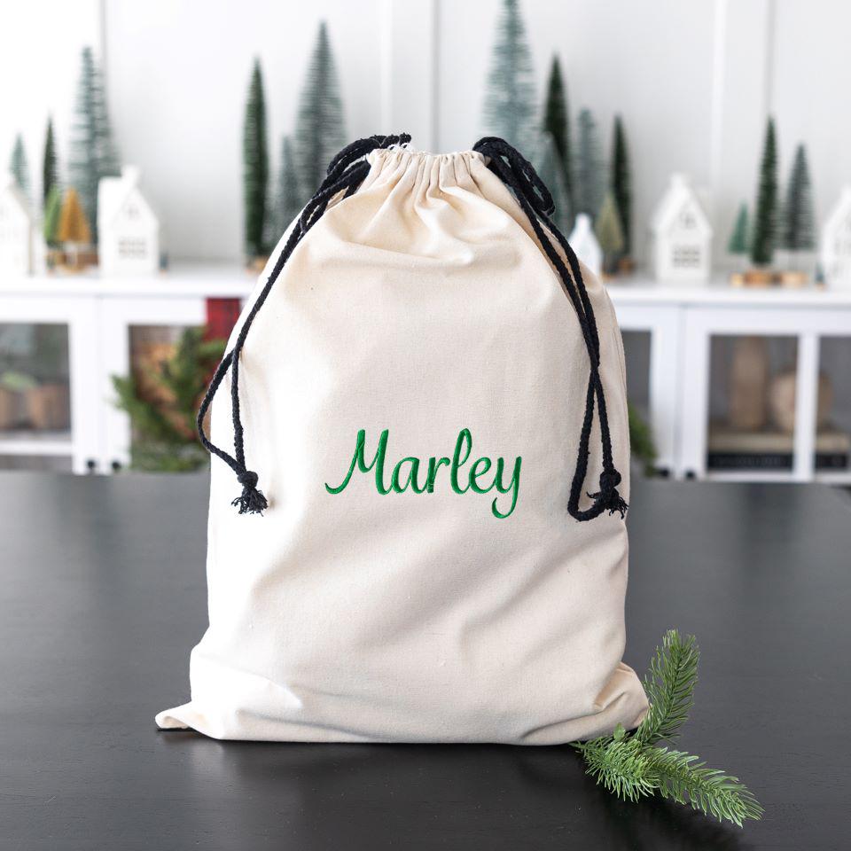 Personalized Embroidered Santa Bags