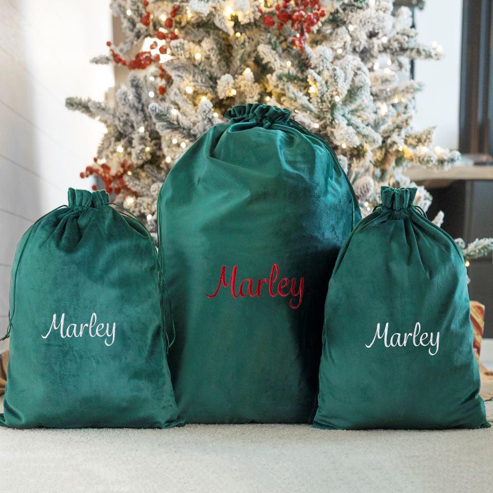 Personalized Embroidered Santa Bags