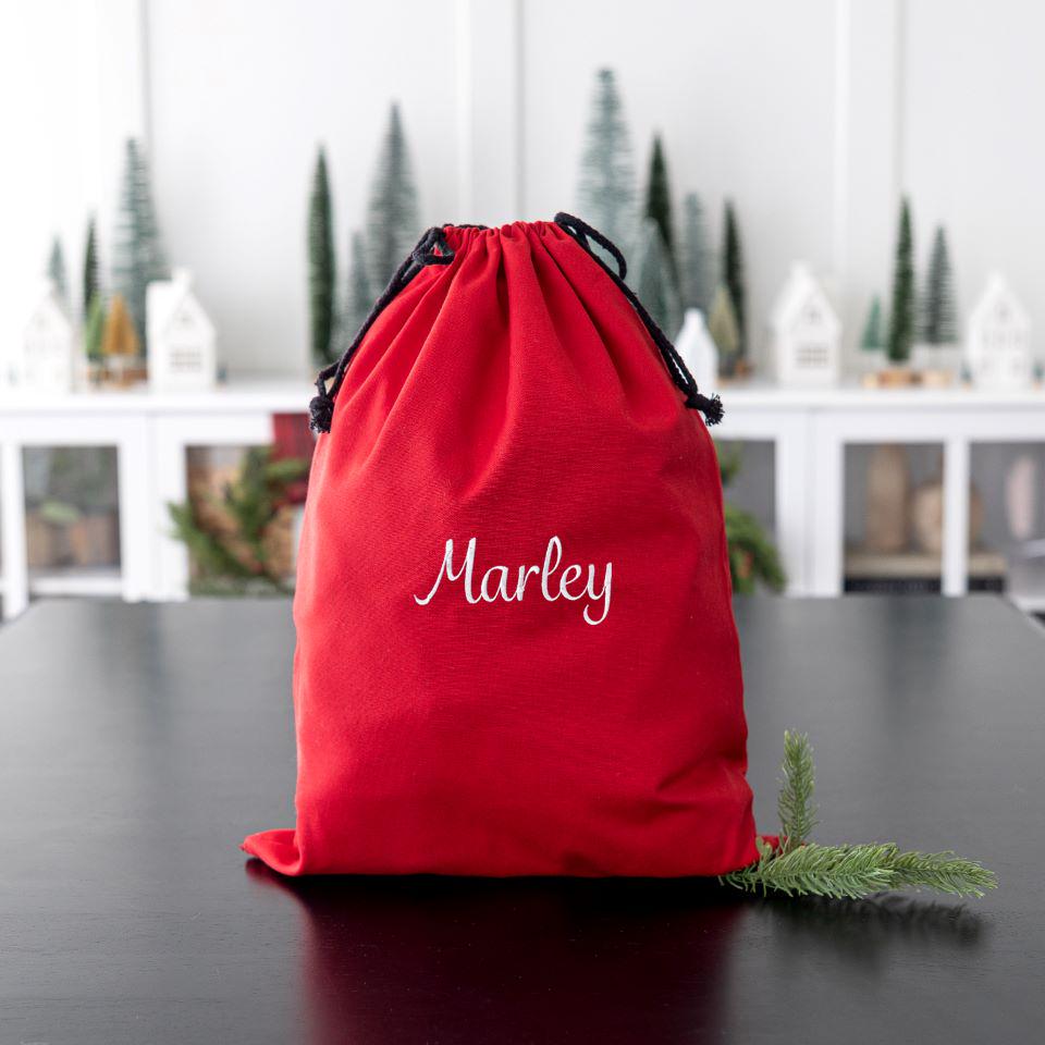 Personalized Embroidered Santa Bags