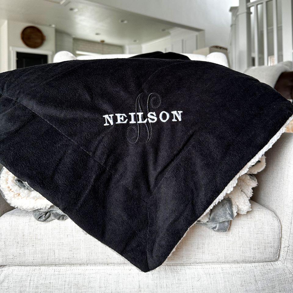 Personalized Embroidered Sherpa Blankets