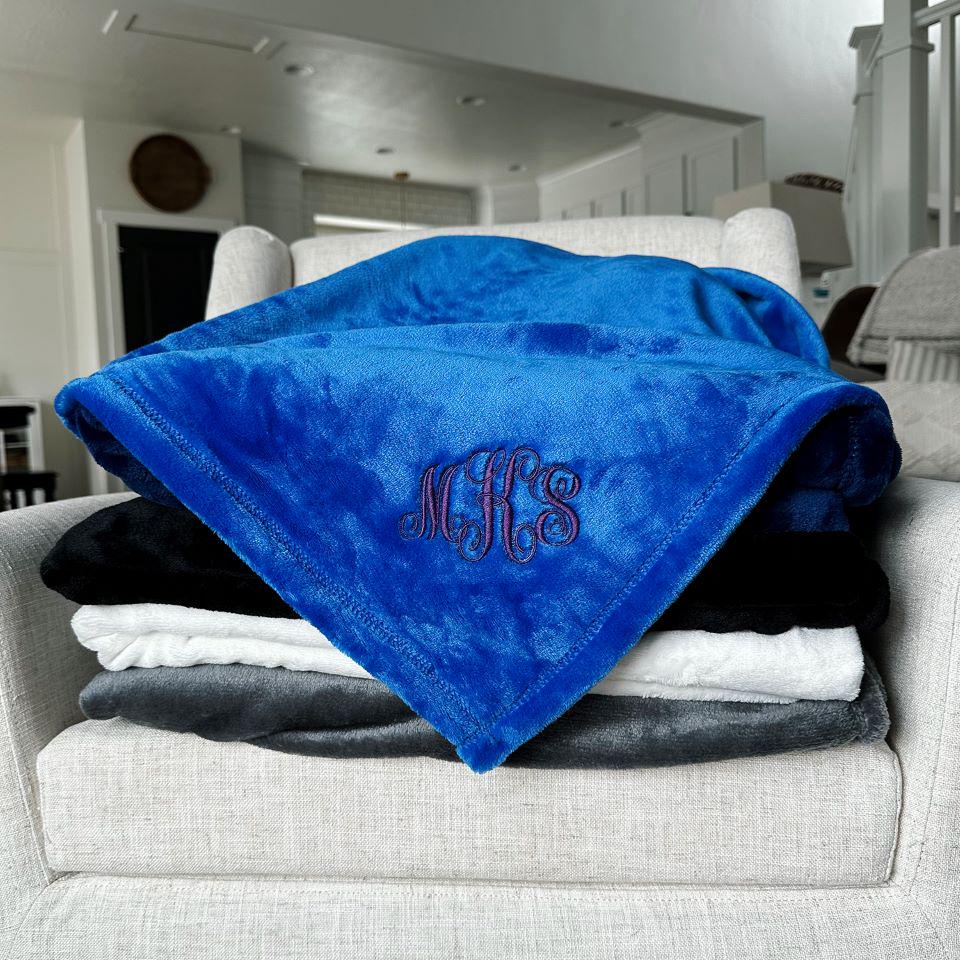 Personalized Embroidered Minky Touch Blankets