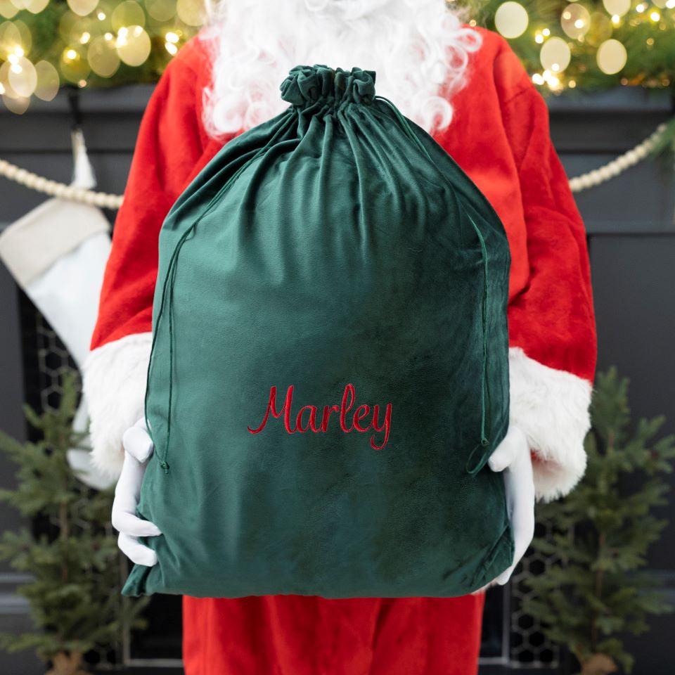 Personalized Embroidered Santa Bags