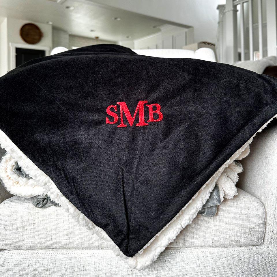 Personalized Embroidered Sherpa Blankets