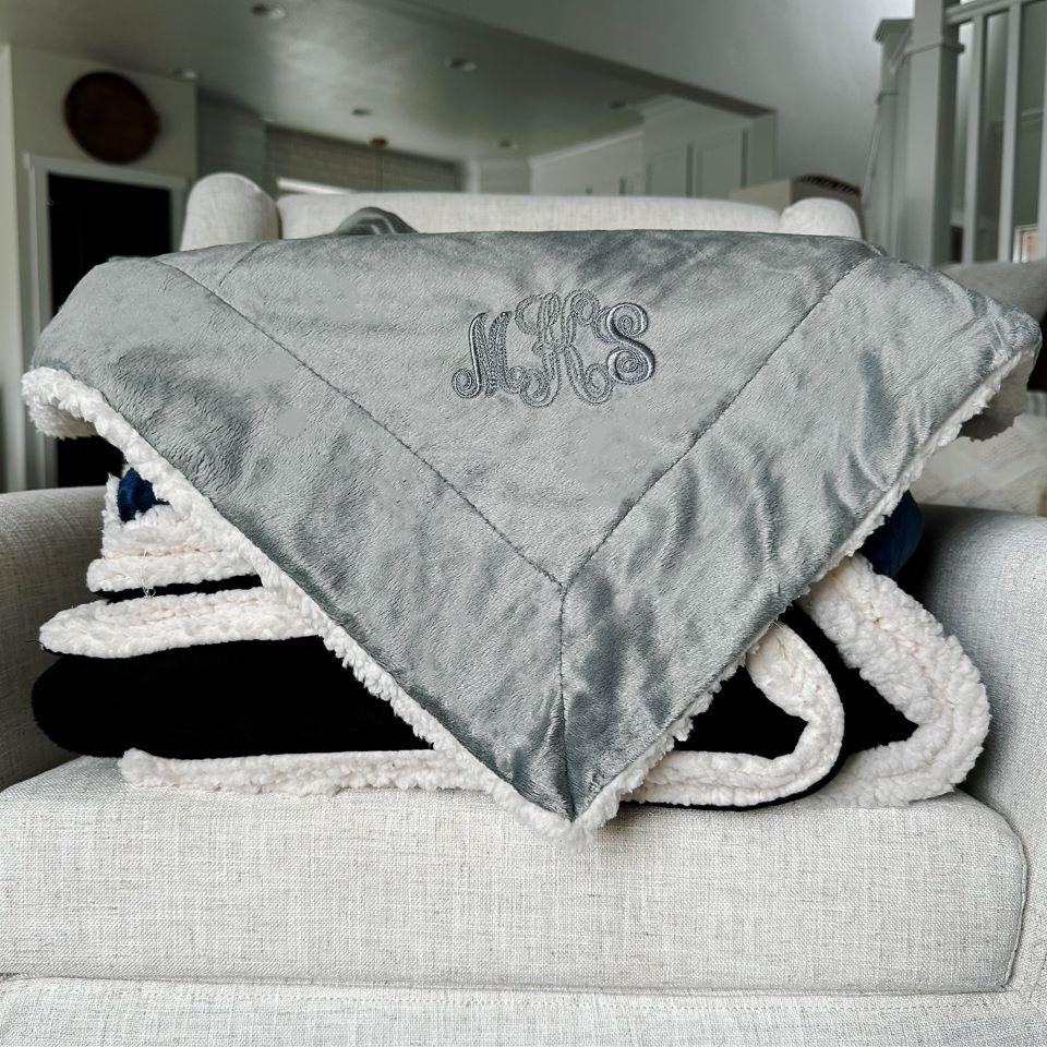 Personalized Embroidered Sherpa Blankets