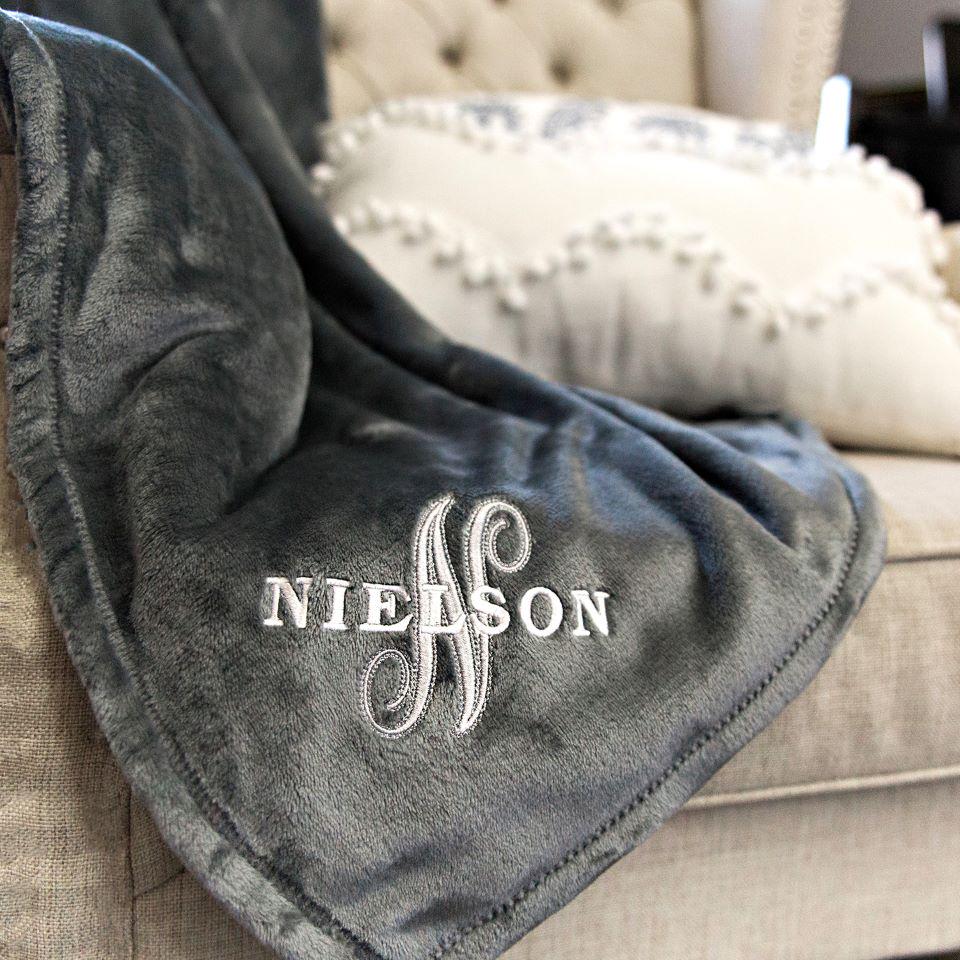 Personalized Embroidered Minky Touch Blankets