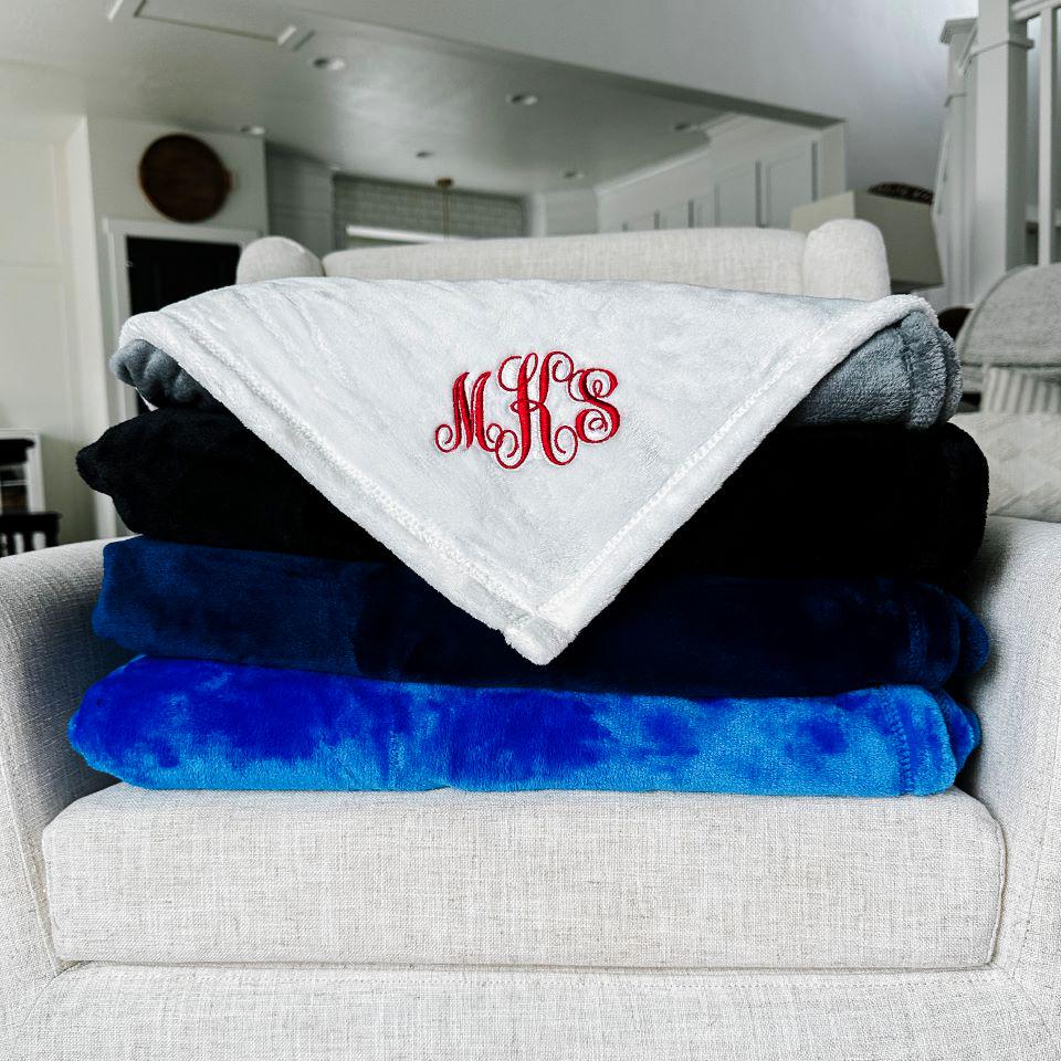 Personalized Embroidered Minky Touch Blankets