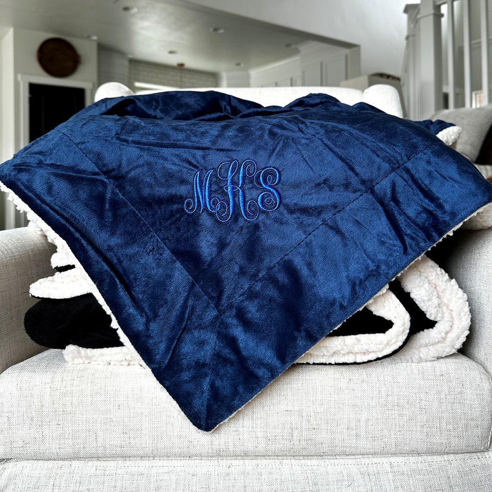 Personalized Embroidered Sherpa Blankets