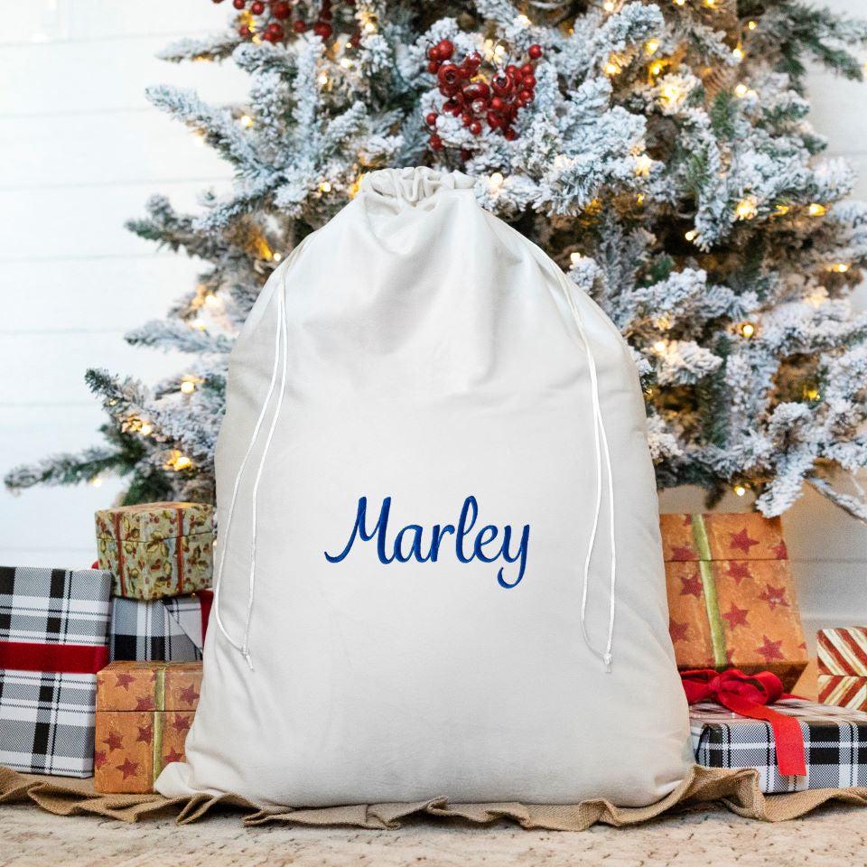 Personalized Embroidered Santa Bags