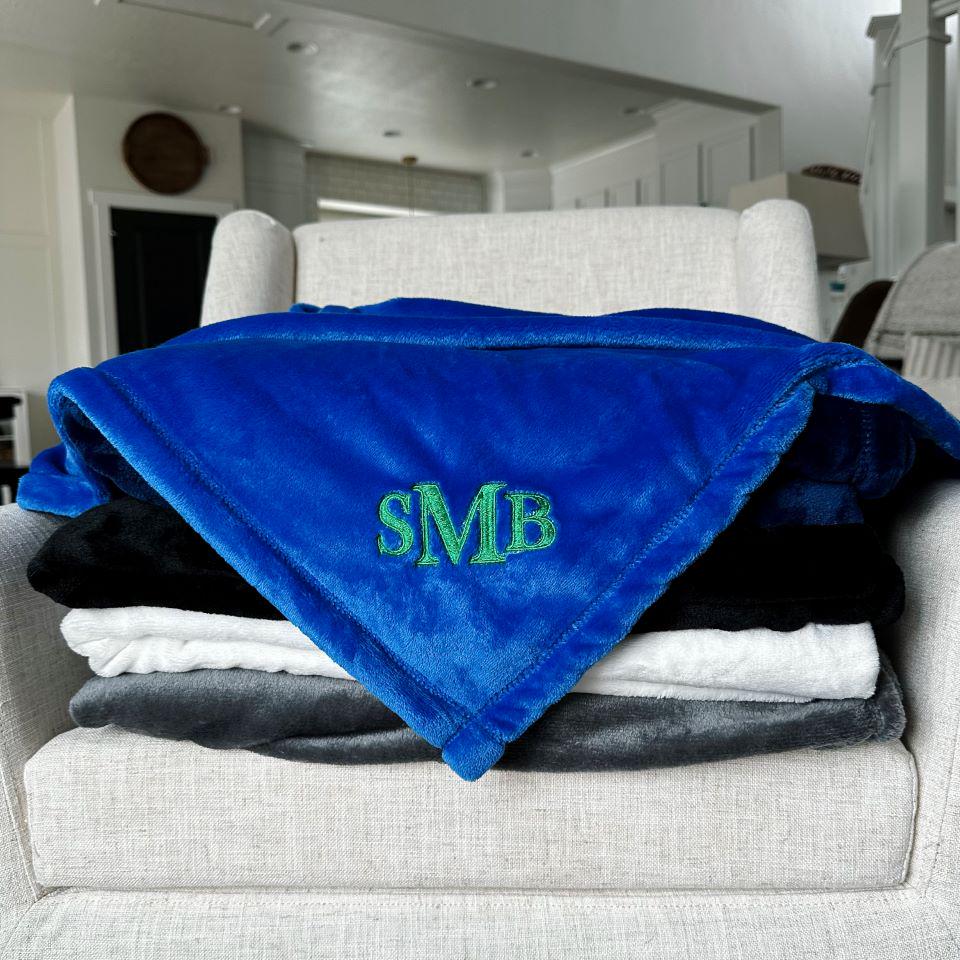 Personalized Embroidered Minky Touch Blankets