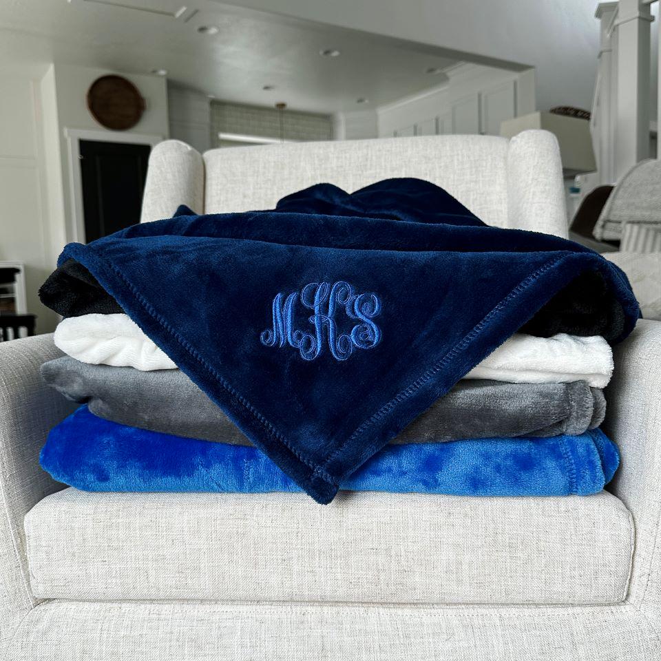 Personalized Embroidered Minky Touch Blankets