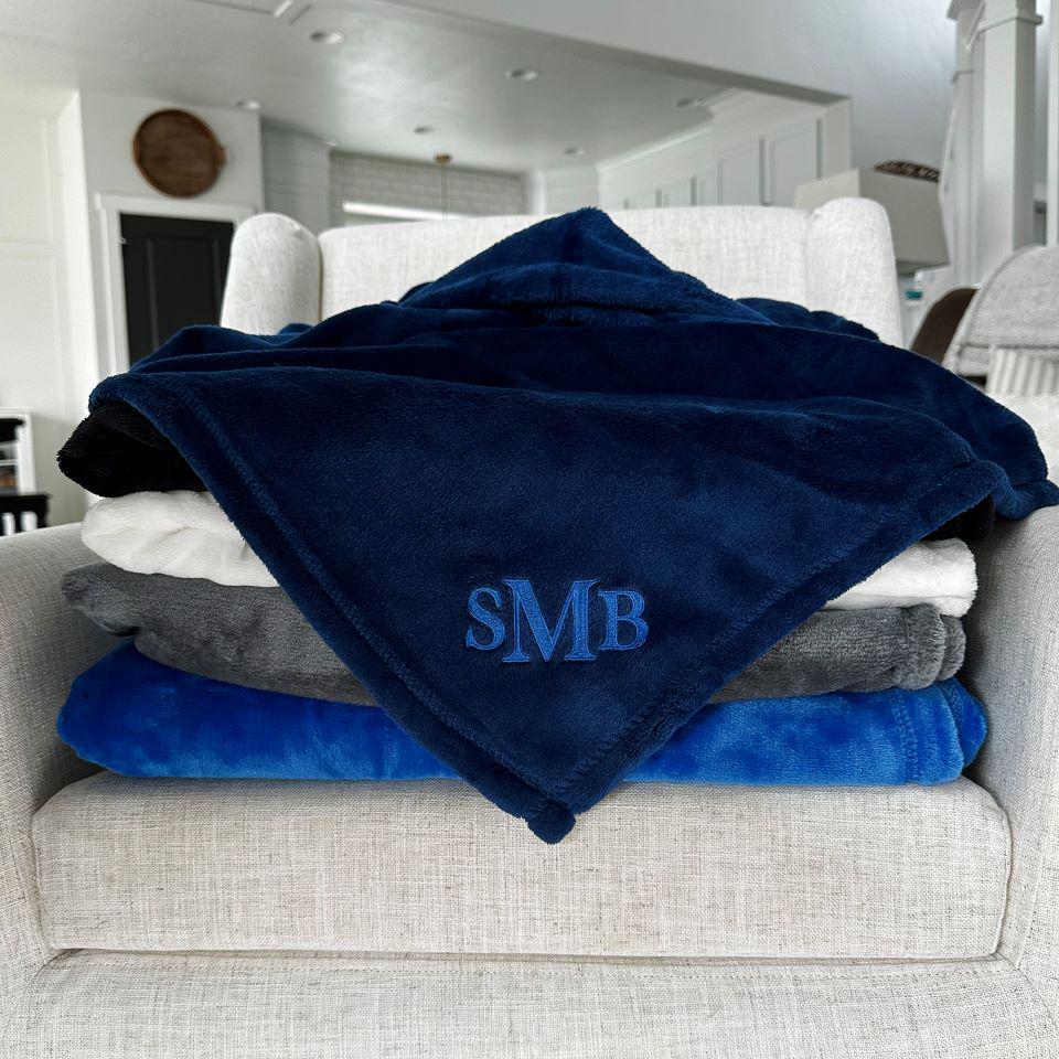 Personalized Embroidered Minky Touch Blankets