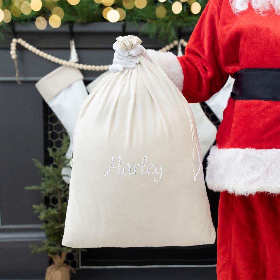 Personalized Embroidered Santa Bags