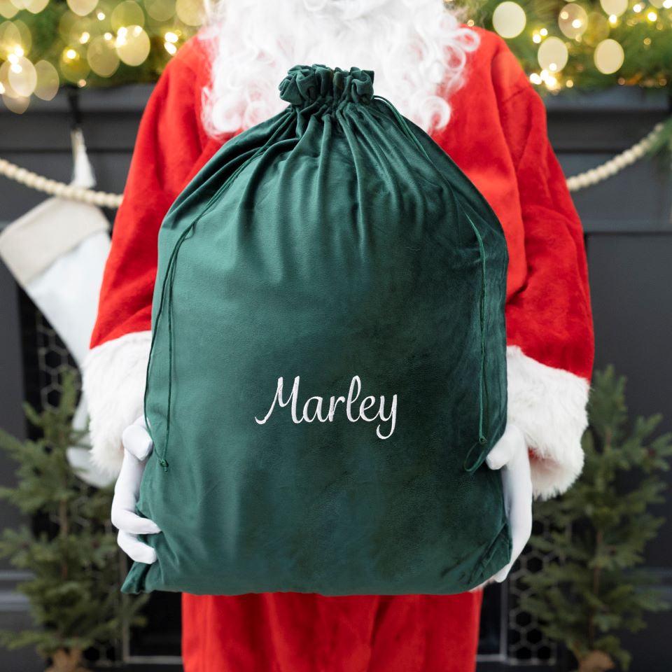 Personalized Embroidered Santa Bags