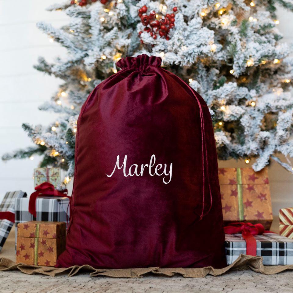 Personalized Embroidered Santa Bags