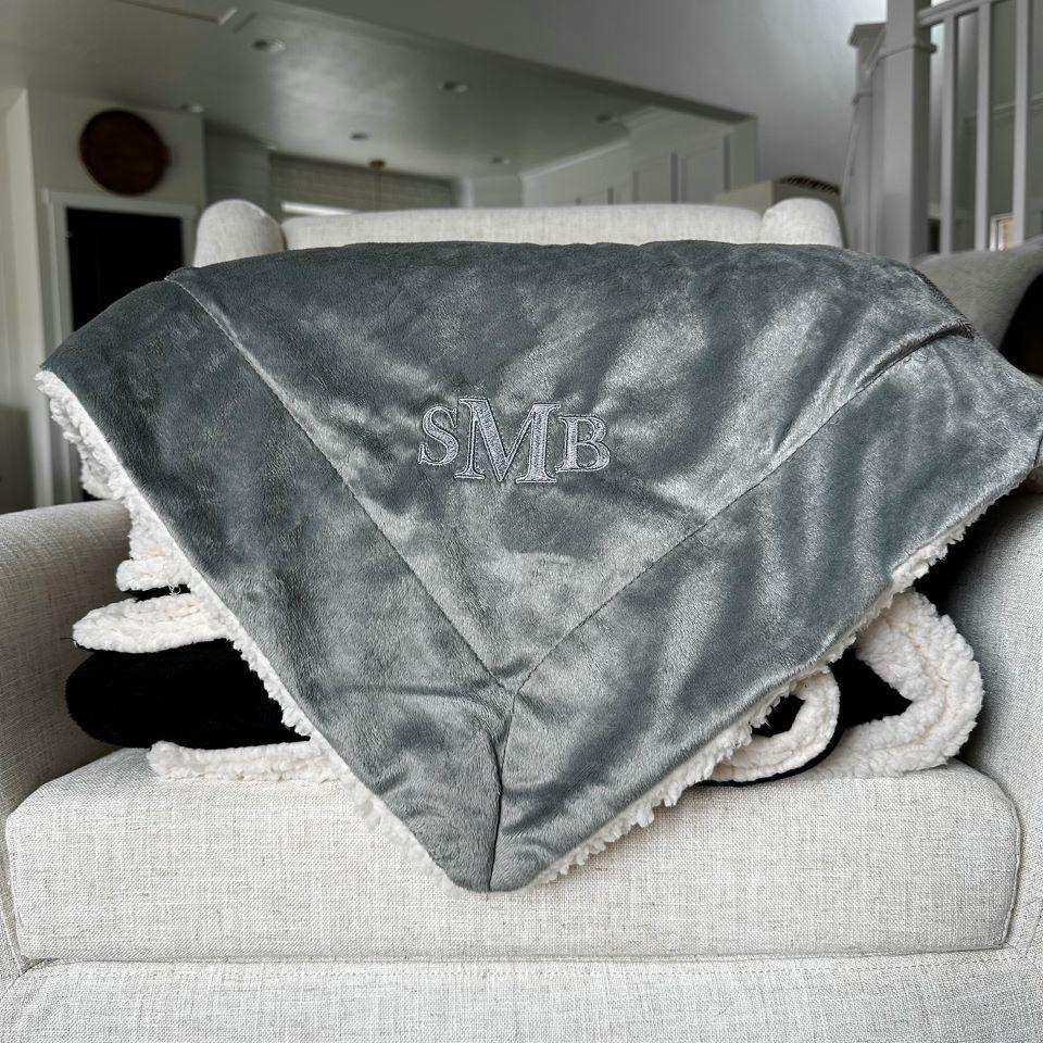 Personalized Embroidered Sherpa Blankets