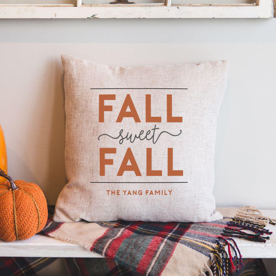 Personalized Fall Throw Pillows (Insert Included)