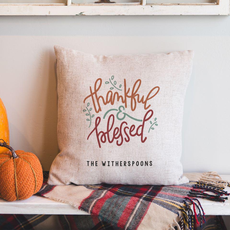 Personalized Fall Throw Pillows (Insert Included)