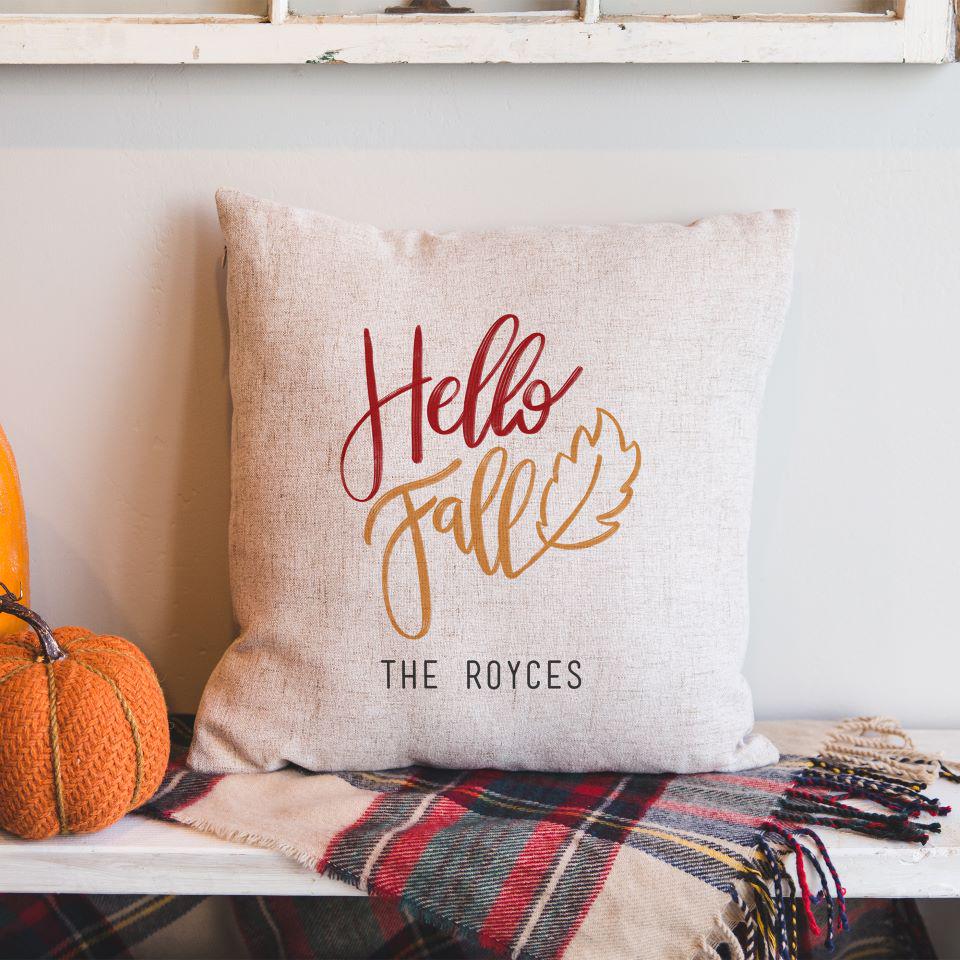 Personalized Fall Throw Pillows (Insert Included)