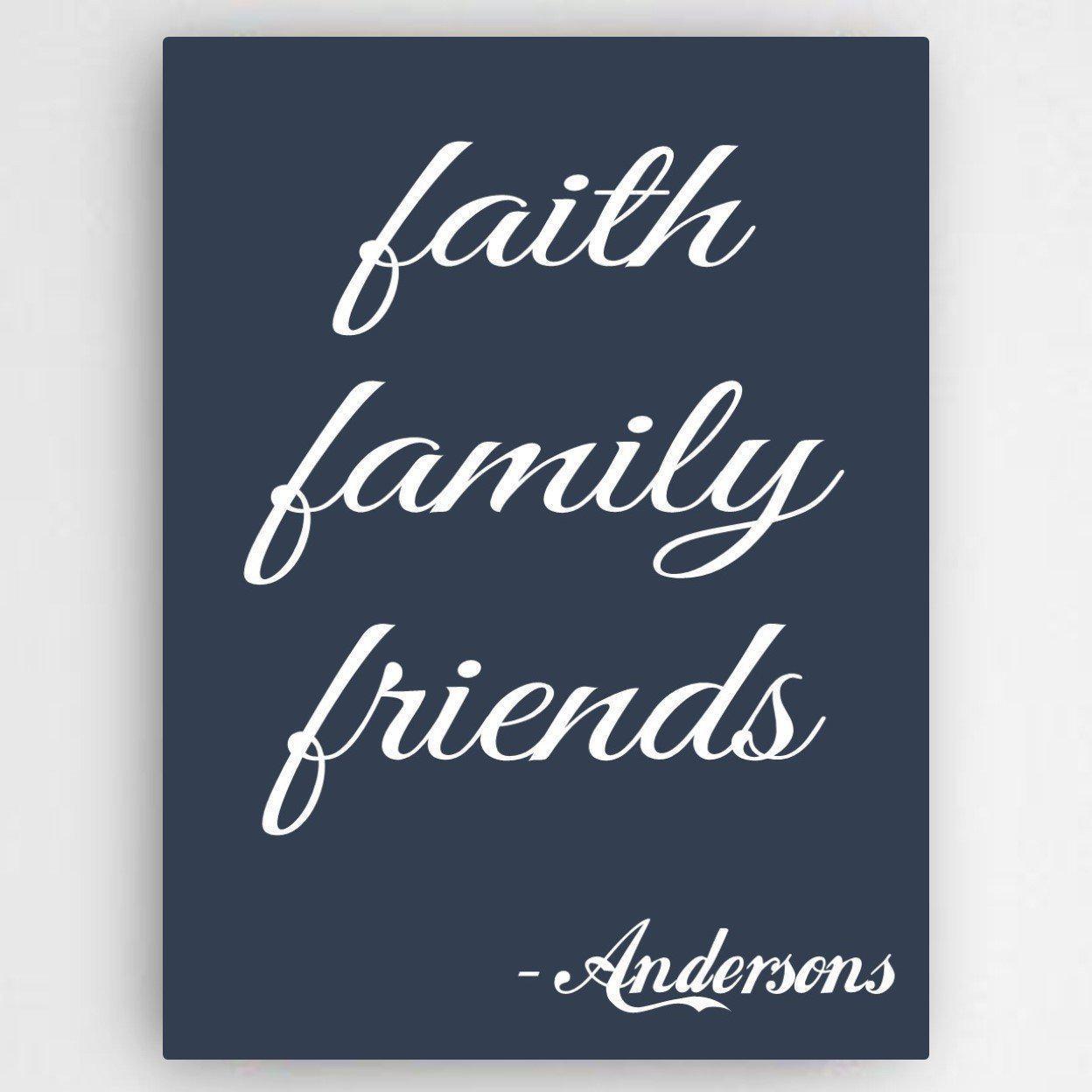 Personalized Family and Faith Canvas Sign