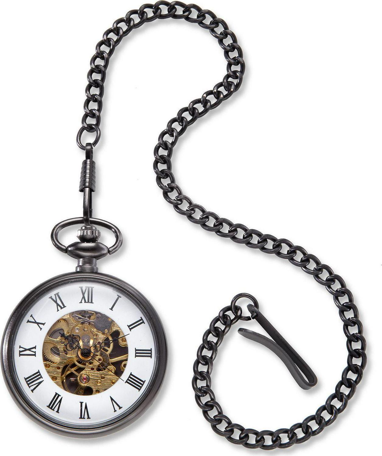 Personalized Gears Gunmetal Pocket Watch