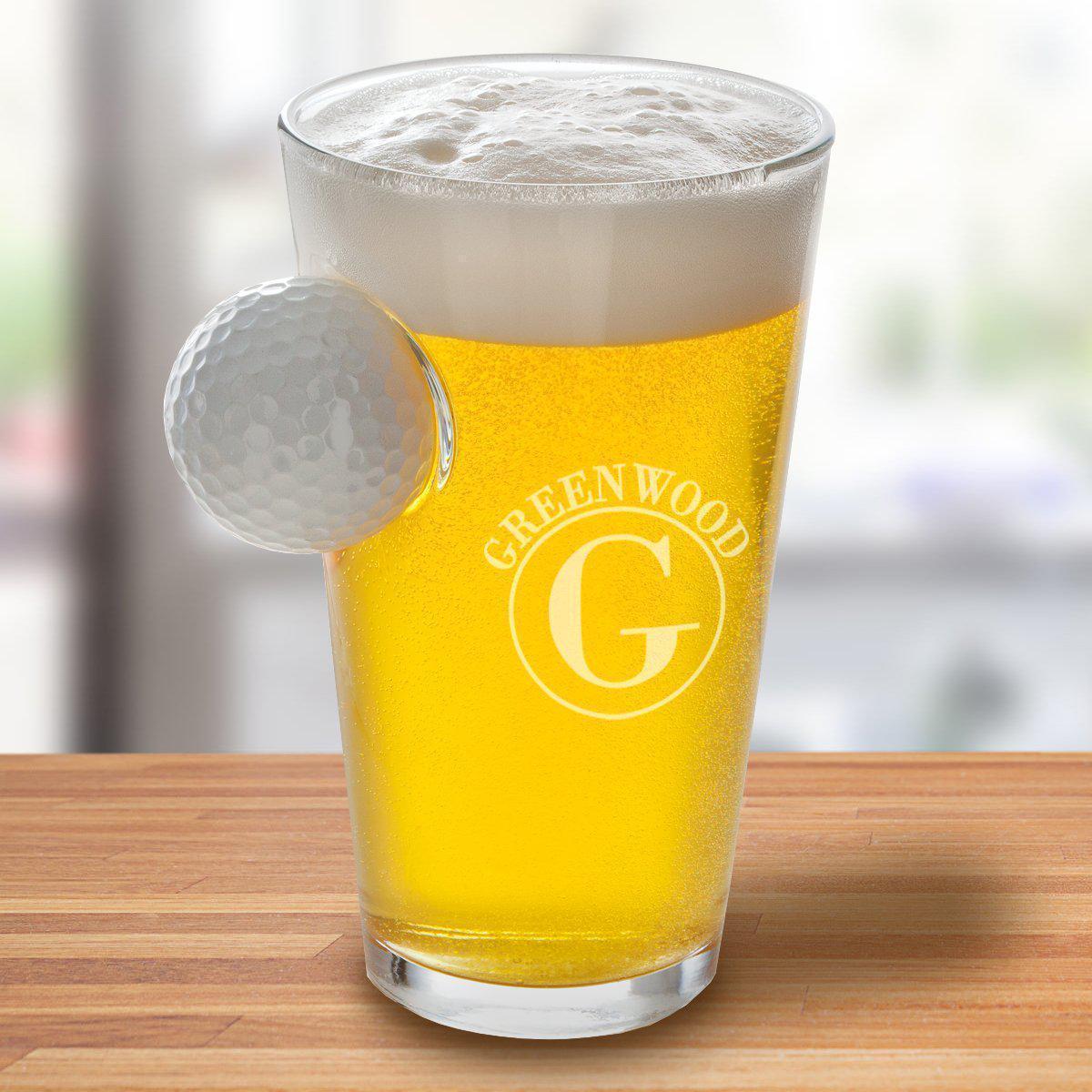 Personalized Golf Ball Pint Glass - 16 oz.