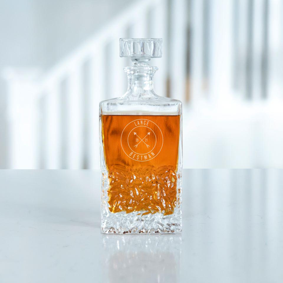 Personalized Groomsmen Rectangular 24 oz. Decanter Whiskey