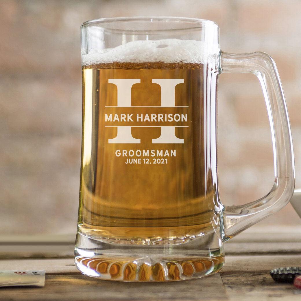 Personalized Groomsmen 25 oz. Beer Mug