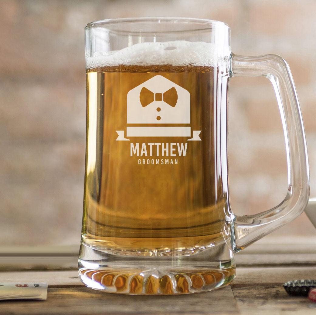 Personalized Groomsmen 25 oz. Beer Mug