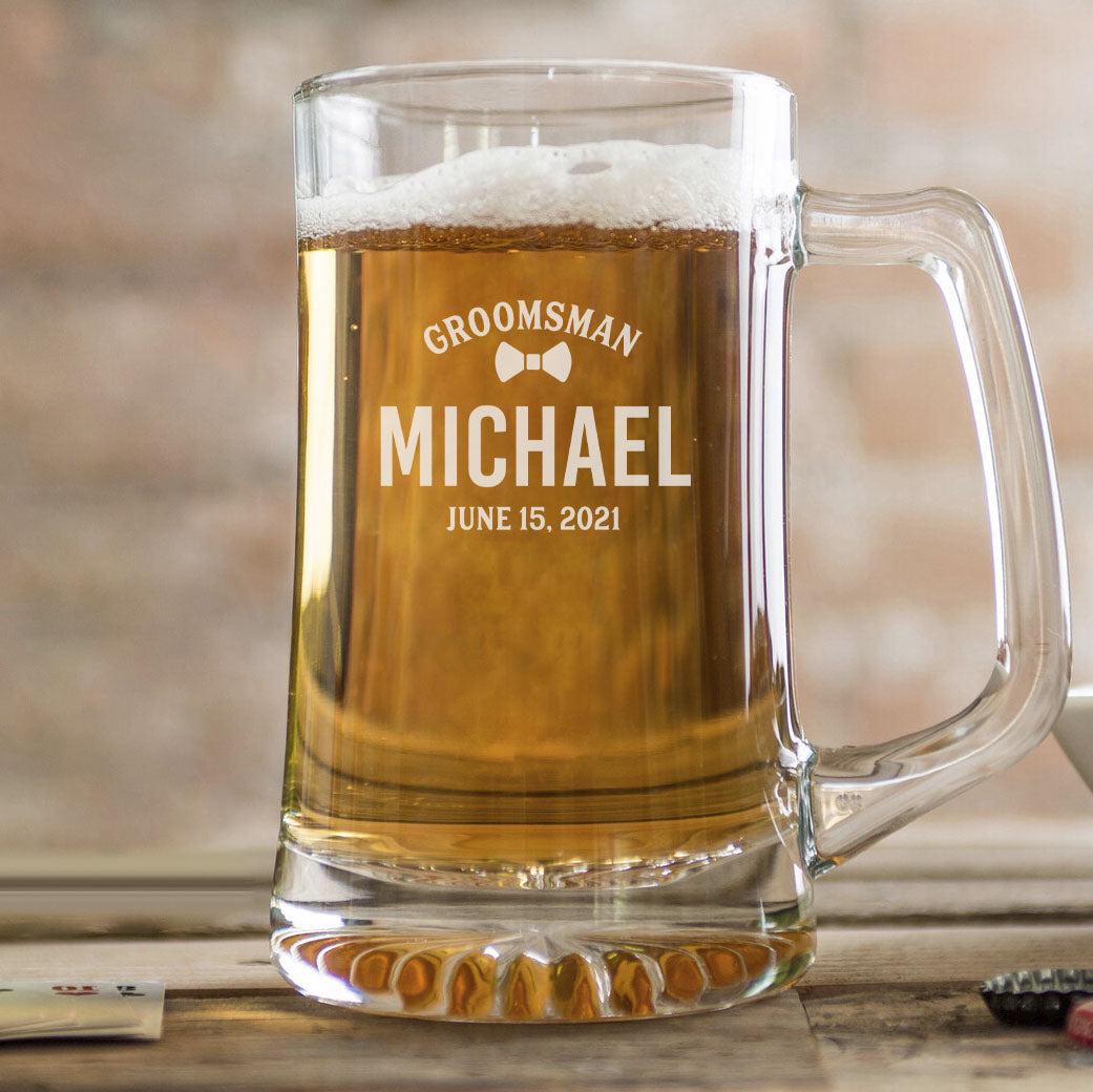 Personalized Groomsmen 25 oz. Beer Mug