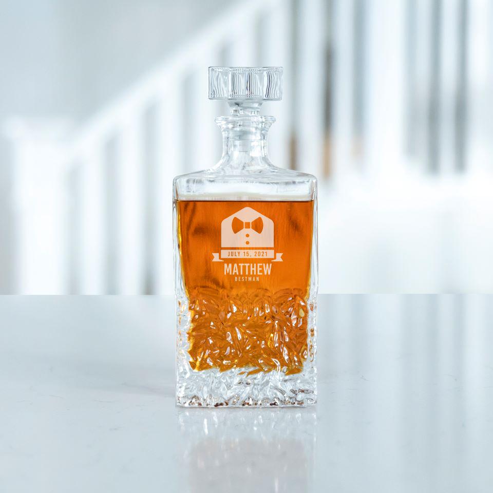 Personalized Groomsmen Rectangular 24 oz. Decanter Whiskey