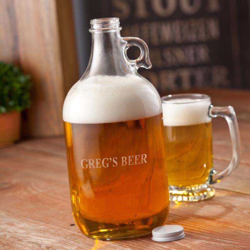 Personalized Growler - Beer - Glass - 64 oz.