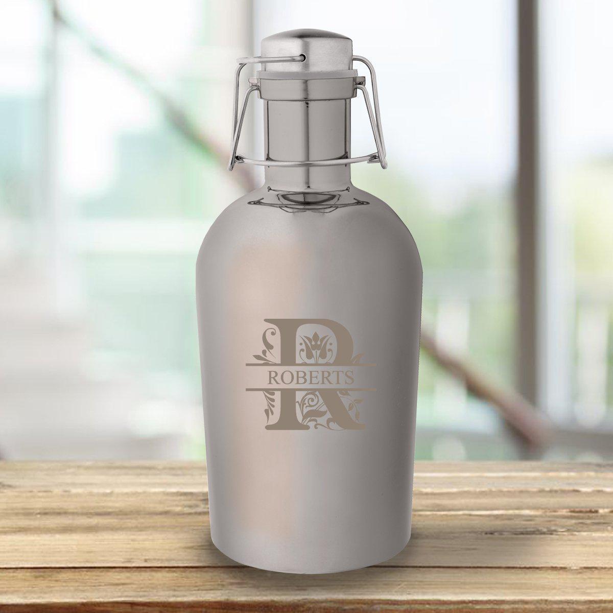 Personalized Gunmetal Growler - 64 oz. - 6 Designs