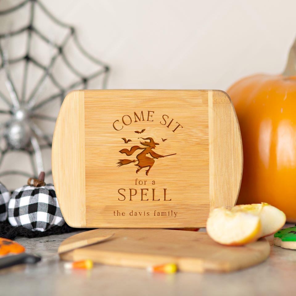 Personalized Halloween Cutting Bar Board 6 x 8 Rounded Edge